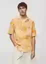 Camisa Benisa Amarillo Talla L Hombre Mango