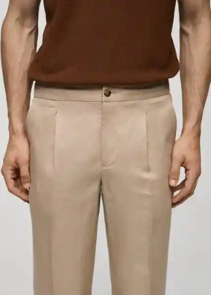 Pantalón Sorbet Beige Talla 48 Hombre Mango