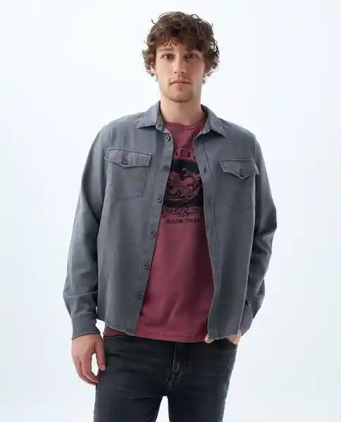 Camisa Hombre Gris Talla L 819f520 Americanino