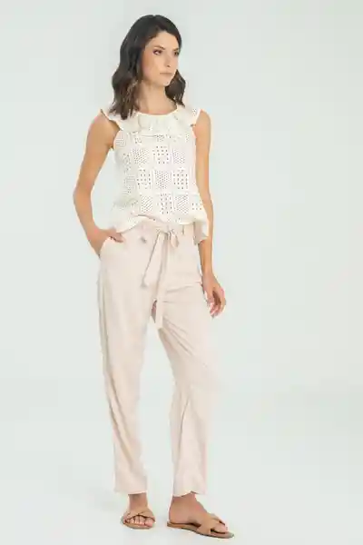 Pantalón Emmy Color Beige Claro Talla 10 Ragged