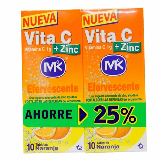 Vita C Mk Vitamina C + Zinc Sabor a Naranja