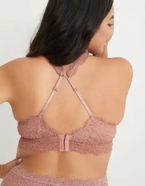 American Eagle Bralette Eyelash Escotado Cereza Talla M