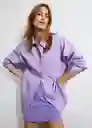 Camisa Regu Malva Talla L Mujer Mango