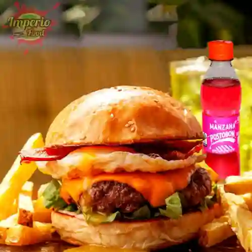 Combo hamburguesa res huevo frito + gase