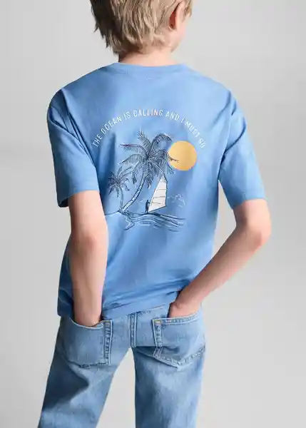 Camiseta Sky Azul Talla 10 Niños Mango