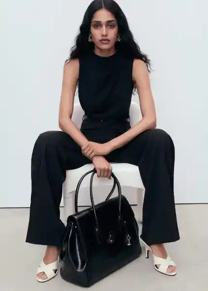 Enterizo Mono Martuki Negro Talla L Mujer Mango
