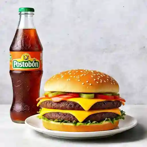Combo hamburguesa doble +postobón 250 ml