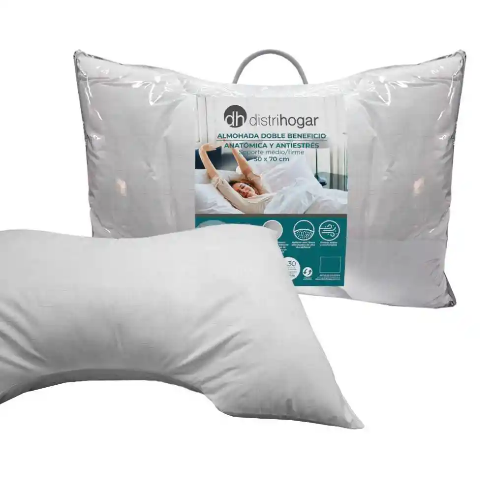 Almohada 50x70 Anatomica Antistres Carbono Distrihogar Pt02133 - E13173
