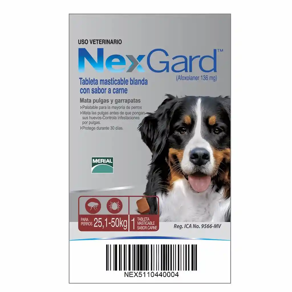Nexgard Antiparasitario Para Perro de 25 a 50 Kg 1 Tableta