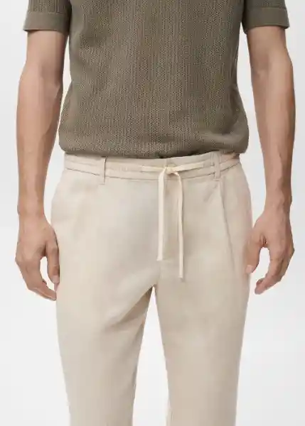 Pantalón Romelino Crudo Talla 42 Hombre Mango