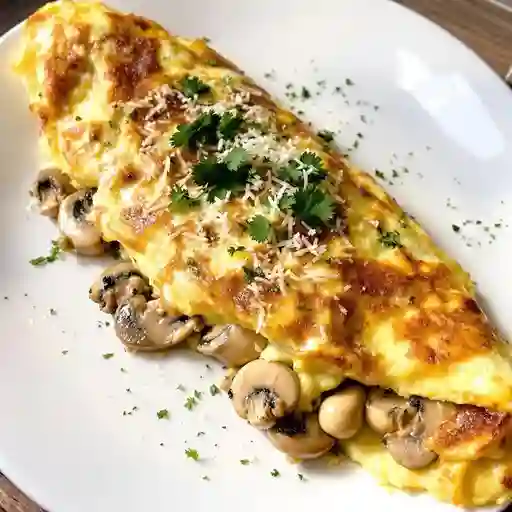 Omelette Pollo Champiñones