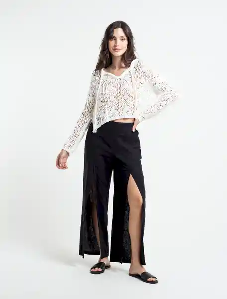  Pantalon Plinio Mujer Negro Puro Ultraoscuro Talla S Naf-Naf 