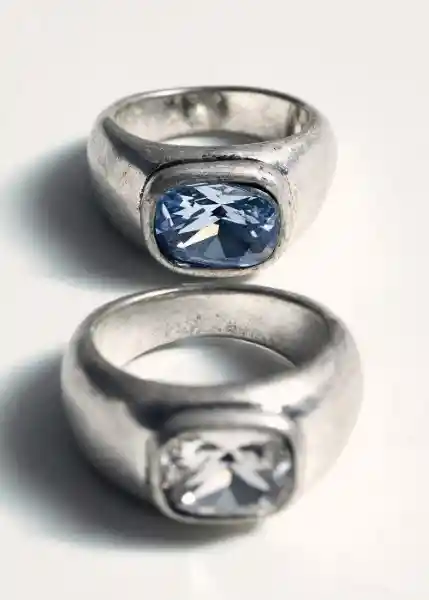 Pack Anillo Ari Plata Talla M Mujer Mango