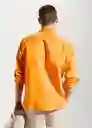 Camisa Calcuta Naranja Talla M Hombre Mango