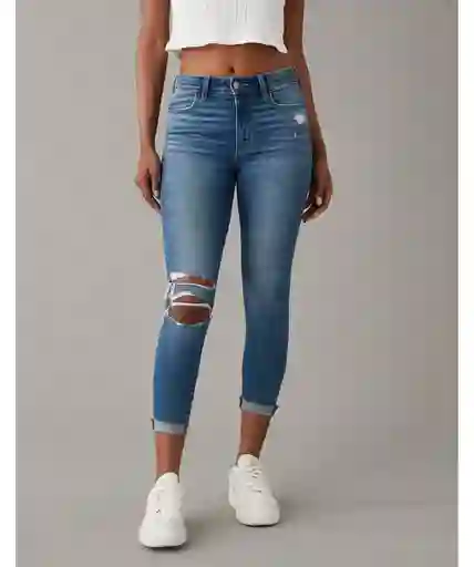 Jean Jegging Mujer Crop Azul Talla 2 Regular American Eagle
