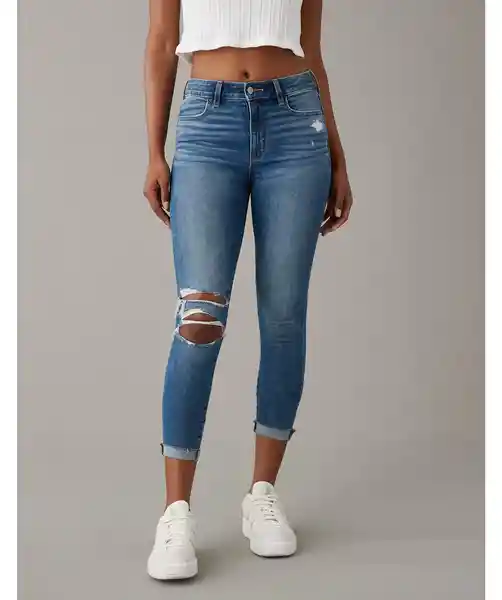 Jean Jegging Mujer Crop Azul Talla 2 Regular American Eagle