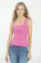 Top Basic Color Fucsia Talla S Ragged