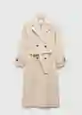 Saco Trench Angela Beige Talla L Mujer Mango