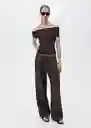 Pantalón Olive Marrón Talla 36 Mujer Mango