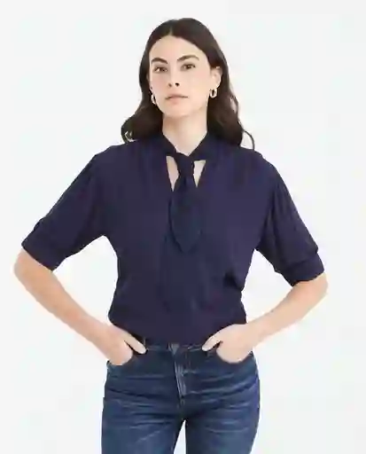 Camisa Blouse Azul Medianoche Ultraoscuro Talla S Chevignon