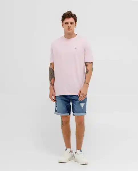 Camiseta Hombre Rosa Talla L 100G001 Rifle