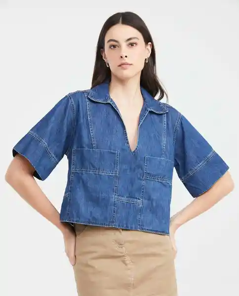 Camisa Cargo Denim Azul Medianoche Ultraoscuro T. XS Chevignon