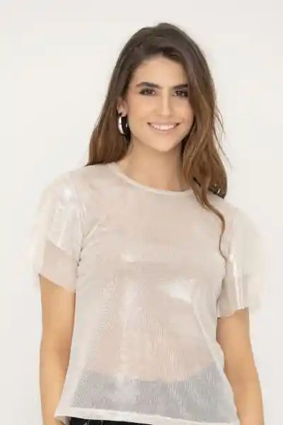 Blusa Gloss Mesh Color Nude Talla M Ragged