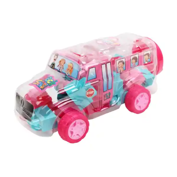 Juguete Bloque Autobús Escolar Serie Rosa Miniso