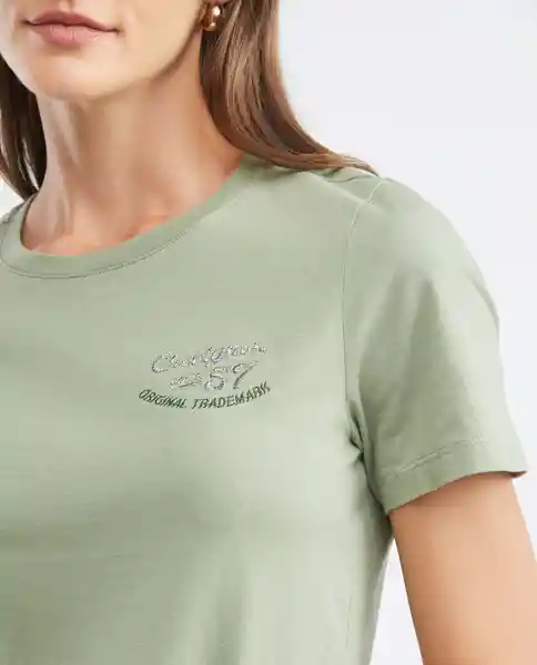 Camiseta Ch57 Graphic Tee Verde Aplomado Claro Talla S Mujer Chevignon