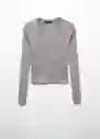 Chaqueta Cárdigan Aluminio Plata Talla 24 Mujer Mango