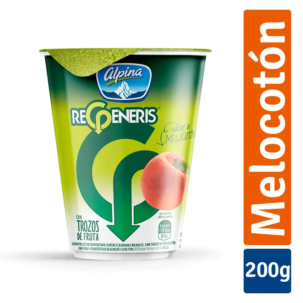 Alimento Lácteo Regeneris Trozos Melocotón Vaso 200g