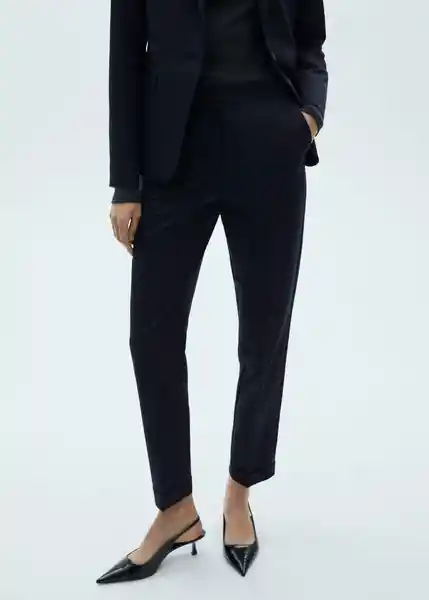Pantalón Boreal Marino Talla 44 Mujer Mango