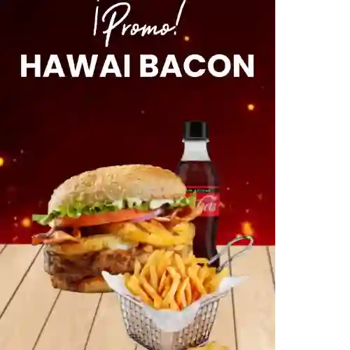 Bacon Hawai + Papas + Coca Cola