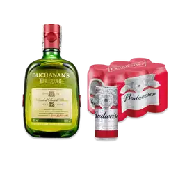 Combo Whisky Buchanans 12 Anos + Six Pack Budweiser