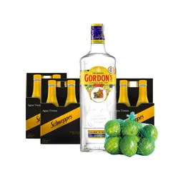 Combo Ginebra Gordons + Limón Tahití Turbo + Tónica Schweppes