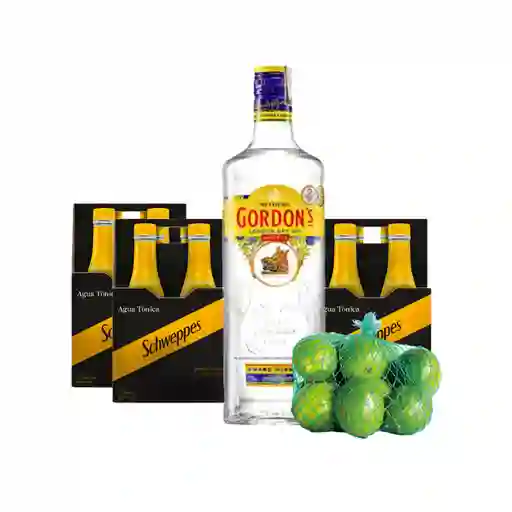 Combo Ginebra Gordons + Limón Tahití Turbo + Tónica Schweppes