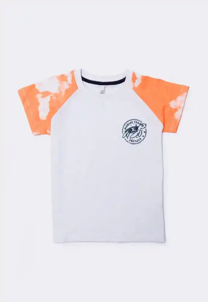 Camiseta Manga Corta 6/9 Meses-blanco