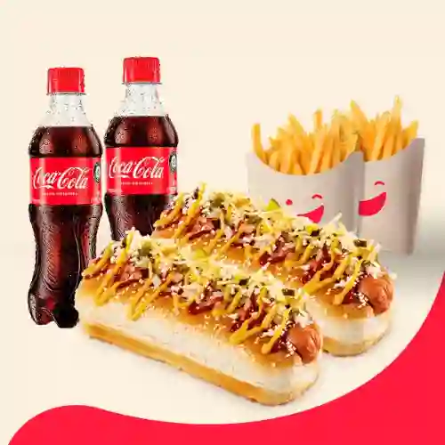 2perros Alt + 2papas Francesas + 2 Cocac
