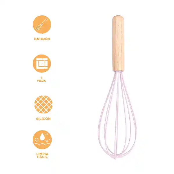 Batidor en Silicona Rosa Miniso