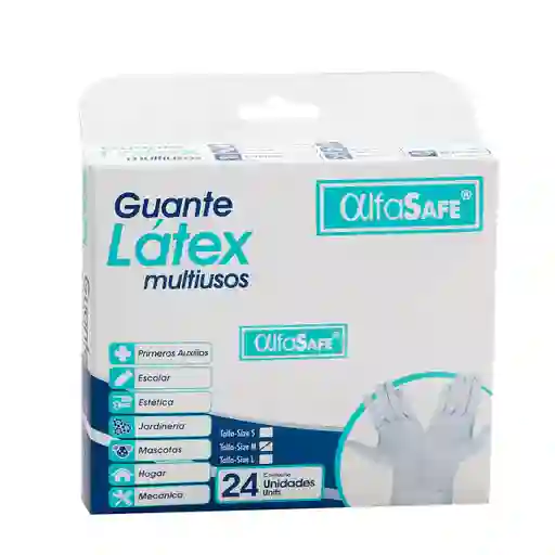GUANTES DE EXAMEN LATEX M 24UNIDADES