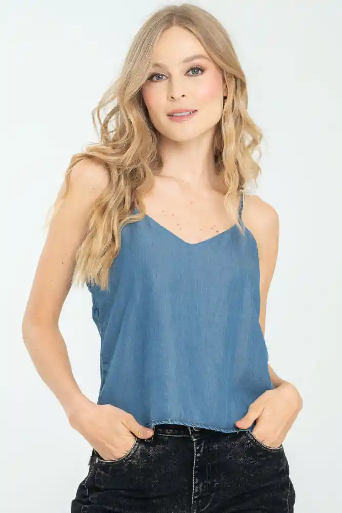 Blusa Tiras Tencel