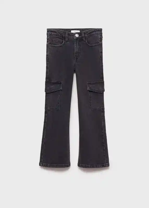 Jean Cargo7 Antracita Talla 07 Niñas Mango