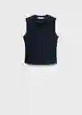 Top Brin Navy Talla M Mujer Mango
