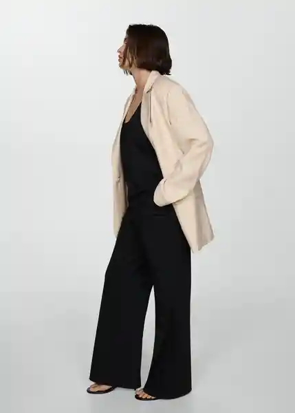 Blazer Clavel Beige Talla L Mujer Mango