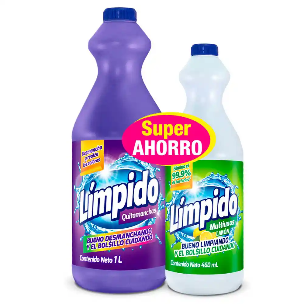 Quitamanchas Límpido Ropa Color 1 lt + Límpido Limón 460 ml