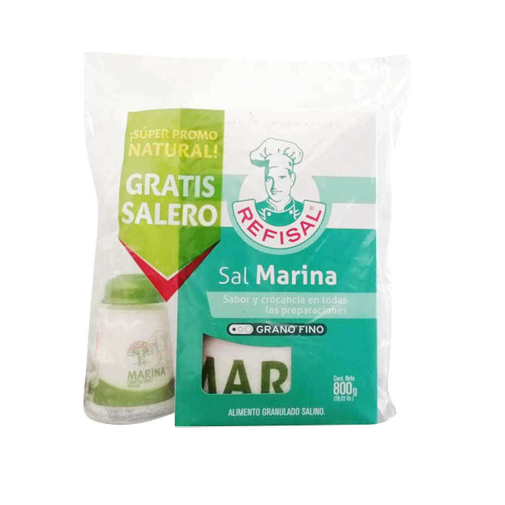 Refisal Sal Marina Grano Fino +Salero 800 g