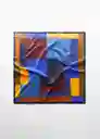 Pañuelo Tetris Mujer Azul Talla 99 Mango