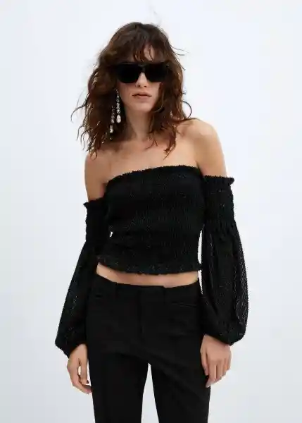 Blusa Jack Negro Talla M Mujer Mango