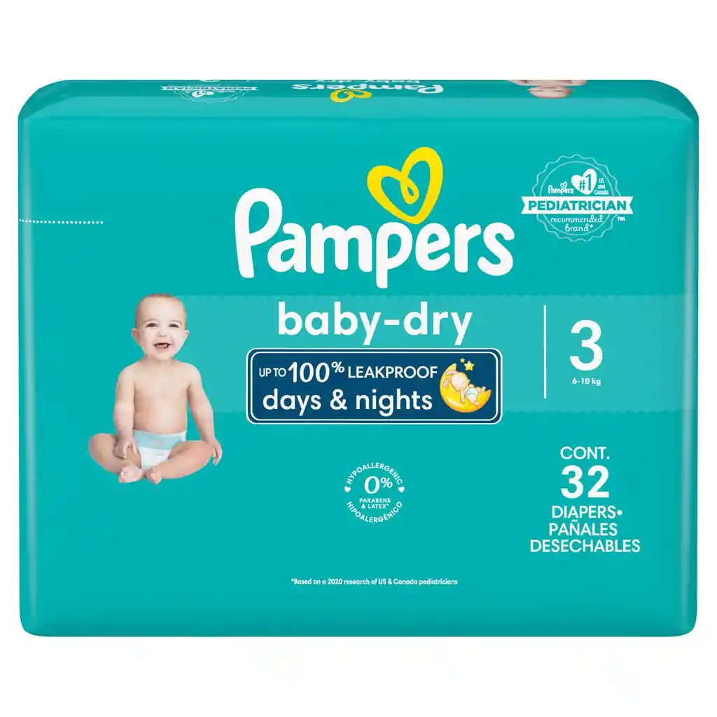 Pampers Pañal Baby Dry Etapa 3 Día y Noche