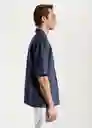 Camisa Luz Navy Talla L Hombre Mango